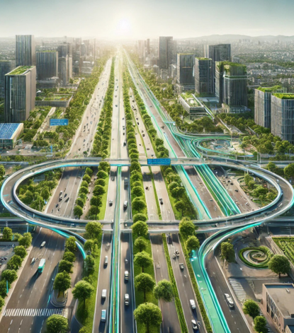 Greenfield Radial Roads in Hyderabad Future City enhancing connectivity and urban mobility Image Text Hyderabad Future City - Greenfield Radial Roads improving transportation and real estate growth